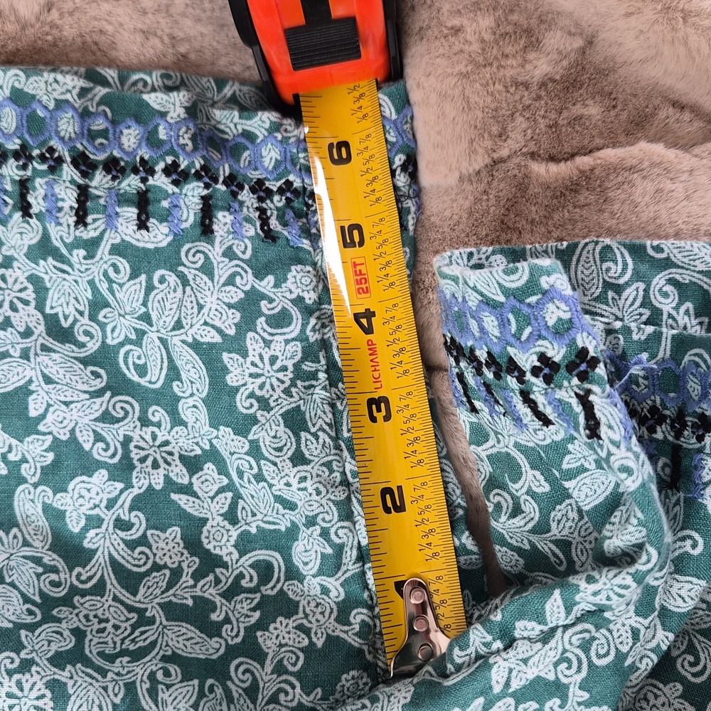 J. Jill Love LinenTeal Floral High Waist Shorts M - Picture 7 of 8